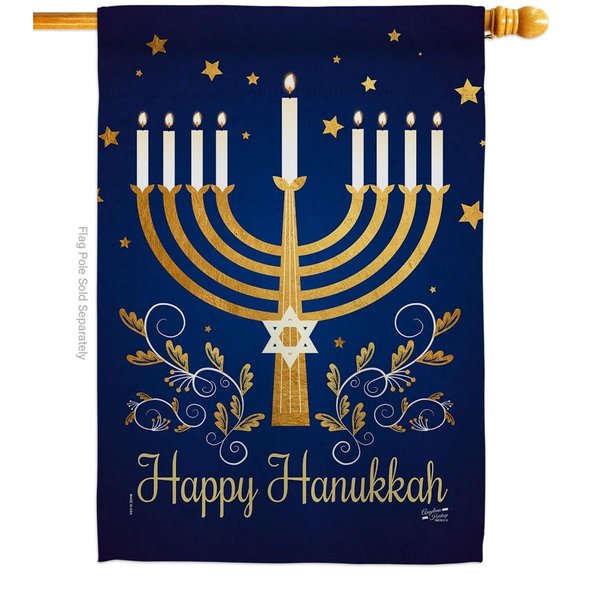 Angeleno Heritage Angeleno Heritage H137324-BO 28 x 40 in. Happy Hanukkah House Flag with Winter Double-Sided Decorative Vertical Flags Decoration Banner Garden Yard Gift H137324-BO